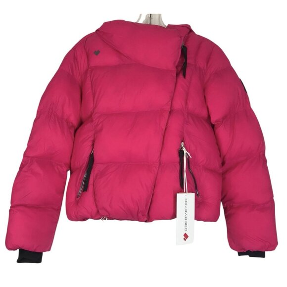 Obermeyer Jacket Girls Teen Size 10-12 Pink Hooded Puffer Zip Pockets Coat - Picture 1 of 16